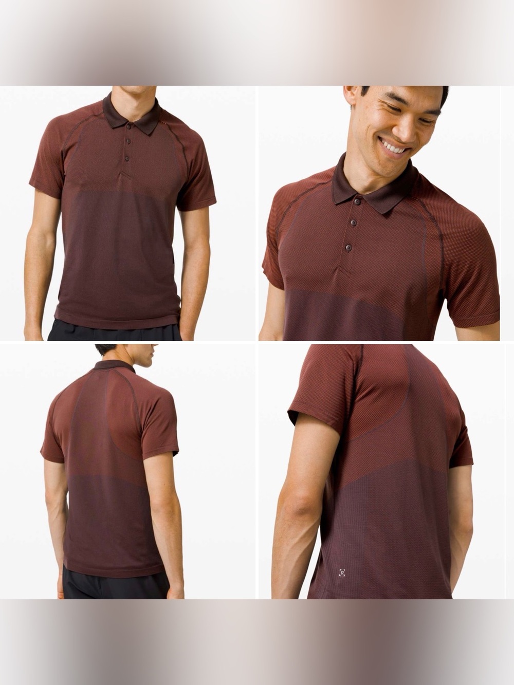 Lululemon Metal Vent Tech Polo 2.0 Magma / Sequoia Size Medium